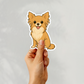 Custom Chihuahua Dog Magnet - Long Haired Fawn | Personalized with Pet Name