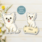 Custom Chihuahua Dog Magnet - Long Haired White | Personalized with Pet Name