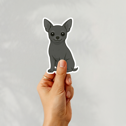 Custom Chihuahua Dog Magnet - Short Haired Black | Personalized with Pet Name