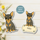 Custom Chihuahua Magnet - Short Haired Black and Tan  | Personalized with Pet Name