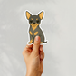 Custom Chihuahua Magnet - Short Haired Black and Tan  | Personalized with Pet Name