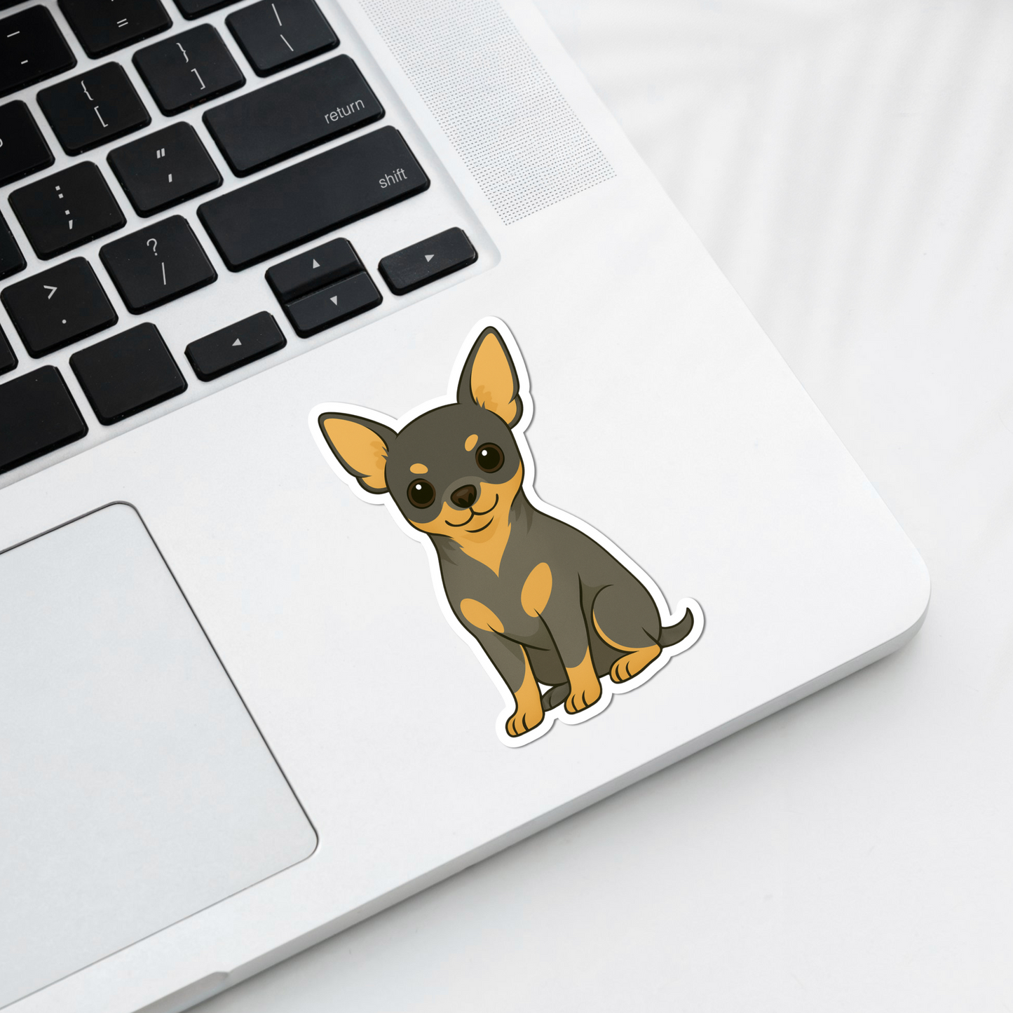 Custom Chihuahua Magnet - Short Haired Black and Tan  | Personalized with Pet Name