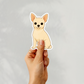 Custom Chihuahua Dog Sticker - Short Haired White | Personalized with Name