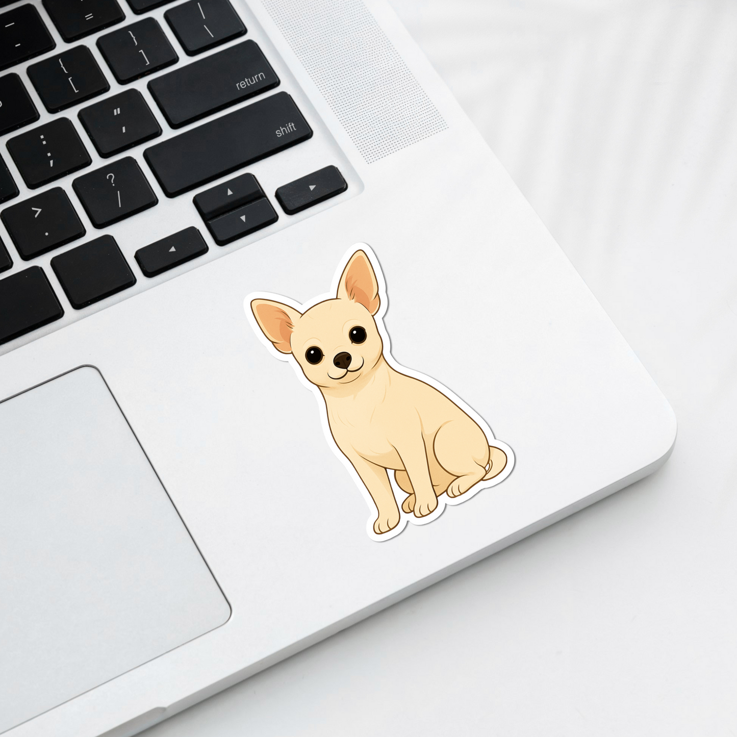 Custom Chihuahua Dog Magnet - Short Haired White | Personalized with Pet Name