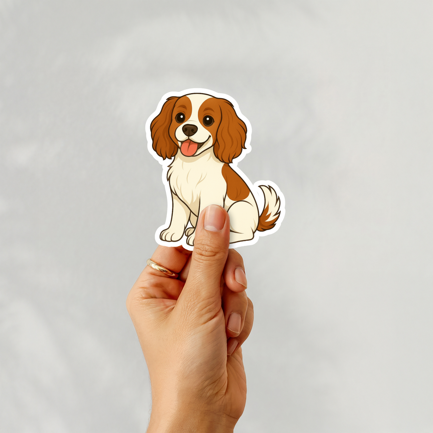 Custom Cockalier Dog Sticker - Blenheim | Personalized with Name