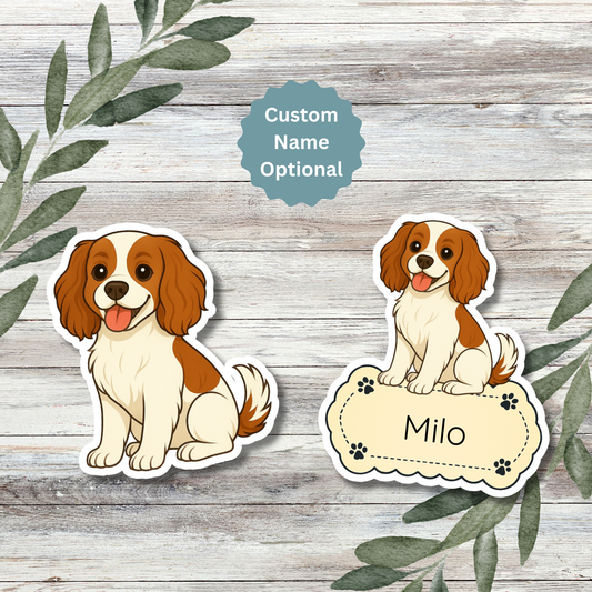 Custom Cockalier Dog Sticker - Blenheim | Personalized with Name