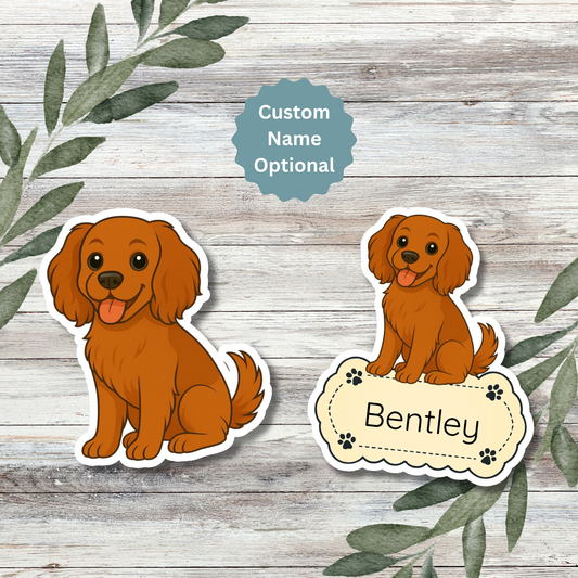 Custom Cockalier Dog Sticker - Ruby | Personalized with Name
