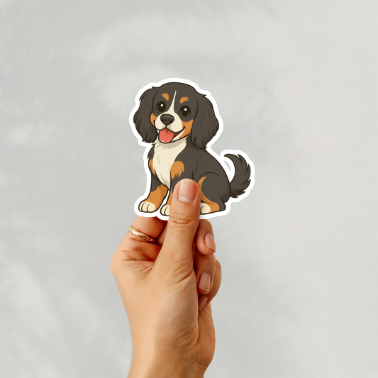 Custom Cockalier Dog Sticker - Tri-color | Personalized with Name