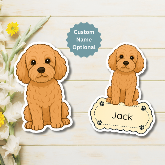 Custom Cockapoo Dog Magnet - Apricot | Personalized with Pet Name
