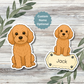 Custom Cockapoo Dog Sticker - Apricot | Personalized with Name