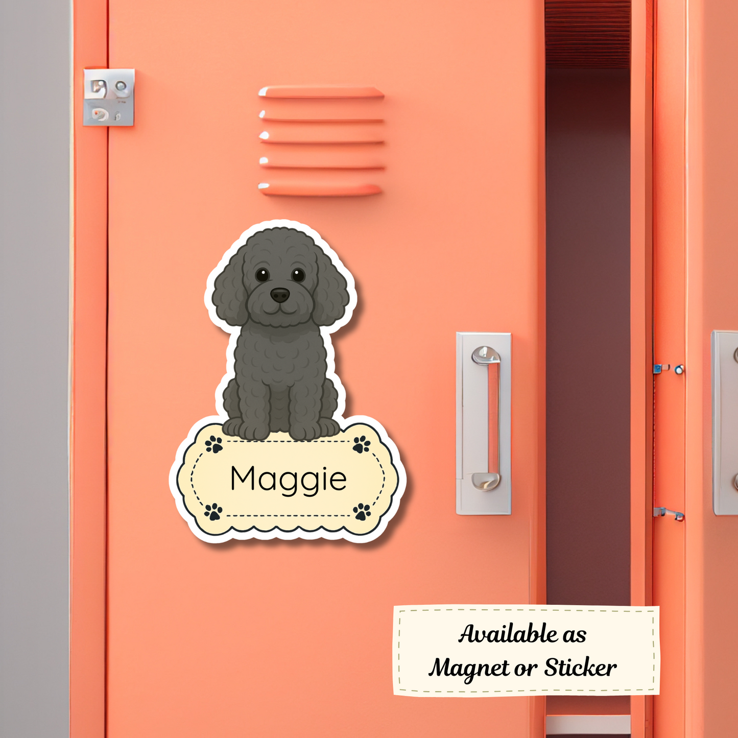 Custom Cockapoo Dog Magnet - Black | Personalized with Pet Name