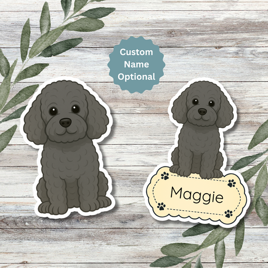 Custom Cockapoo Dog Sticker - Black | Personalized with Name