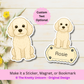 Custom Cockapoo Dog Magnet / Bookmark - Cream
