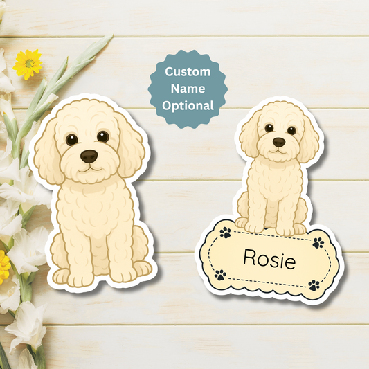 Custom Cockapoo Dog Magnet - Cream | Personalized with Pet Name