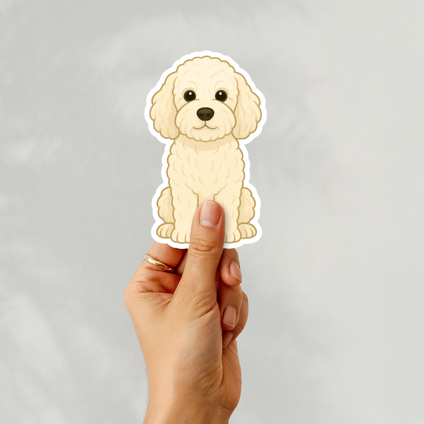 Custom Cockapoo Dog Magnet - Cream | Personalized with Pet Name