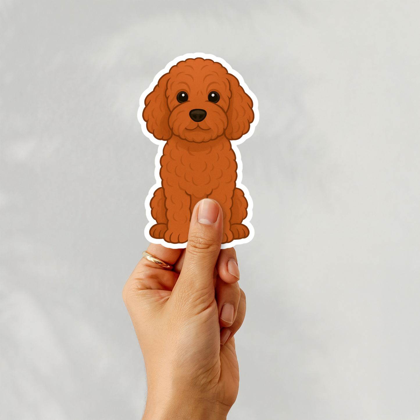 Custom Cockapoo Dog Sticker - Red | Personalized with Name