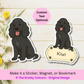Custom Cocker Spaniel Dog Magnet / Bookmark - Black