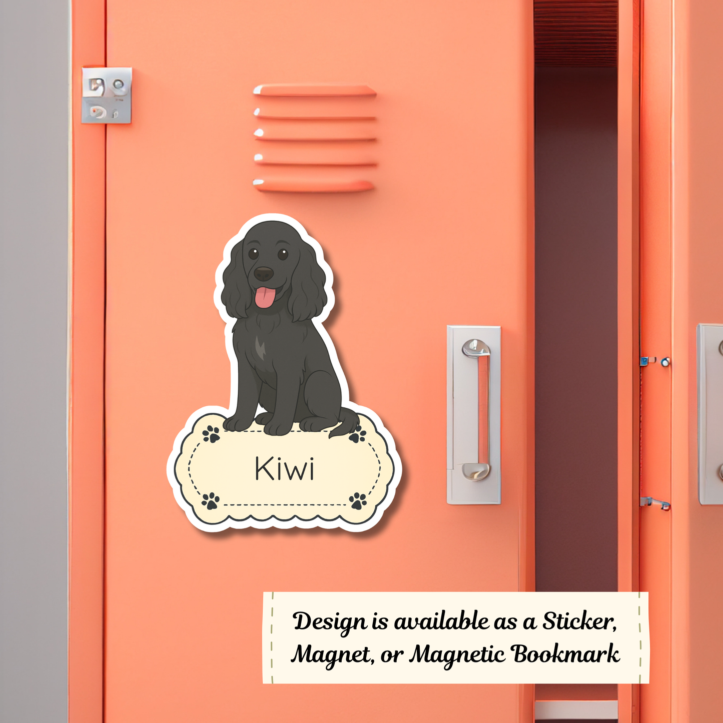 Custom Cocker Spaniel Dog Magnet / Bookmark - Black