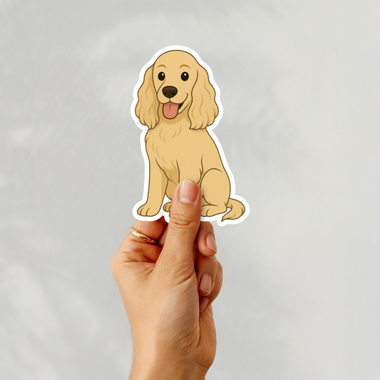 Custom Cocker Spaniel Dog Magnet - Buff | Personalized with Pet Name