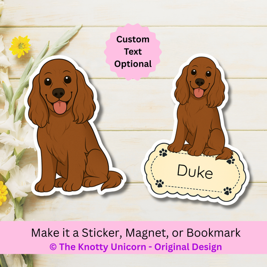 Custom Cocker Spaniel Dog Magnet / Bookmark - Chocolate