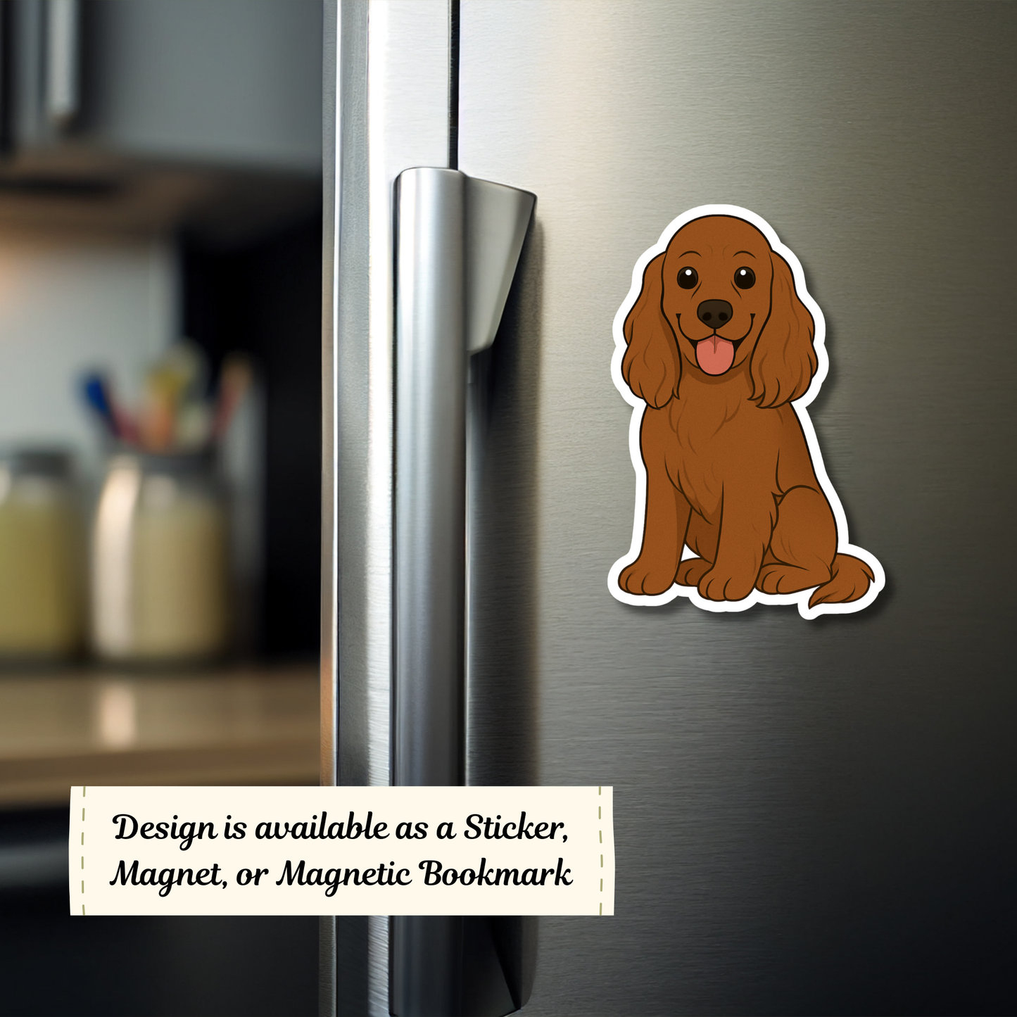 Personalized Cocker Spaniel Dog Sticker - Chocolate