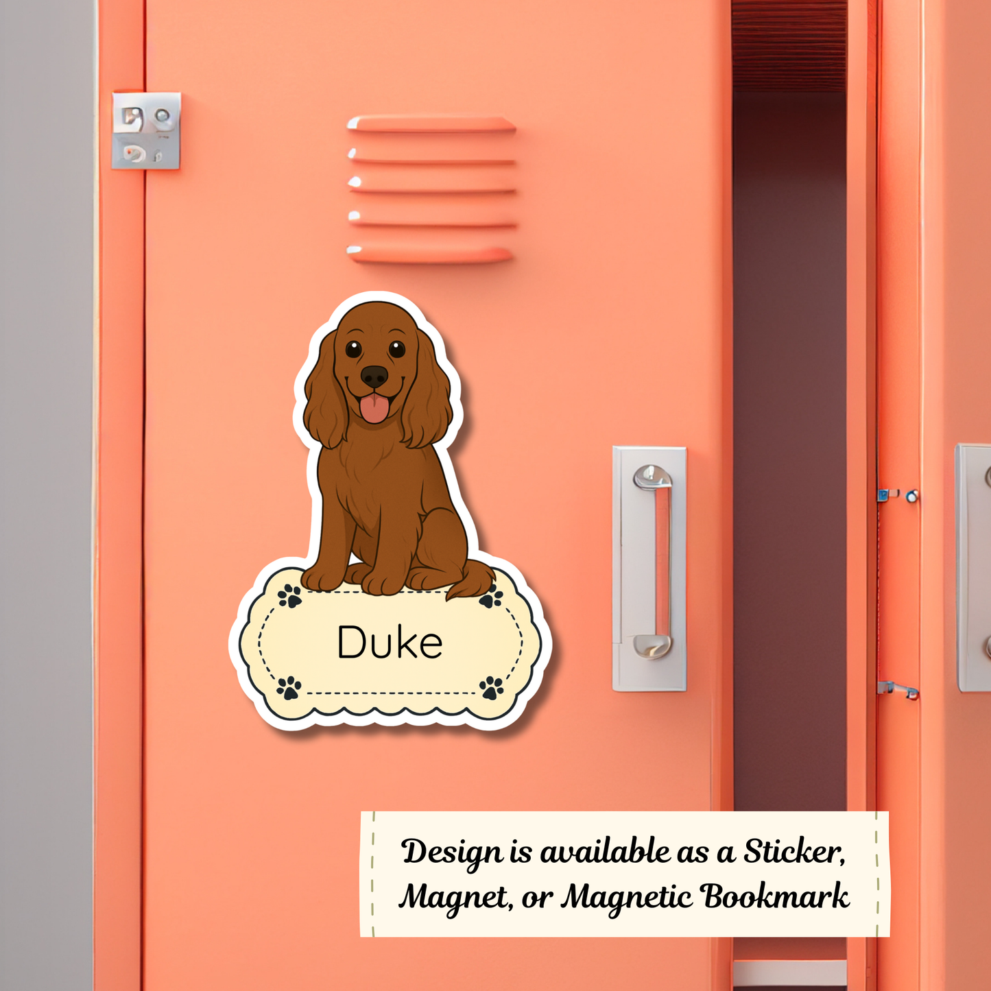 Personalized Cocker Spaniel Dog Sticker - Chocolate