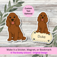 Personalized Cocker Spaniel Dog Sticker - Chocolate