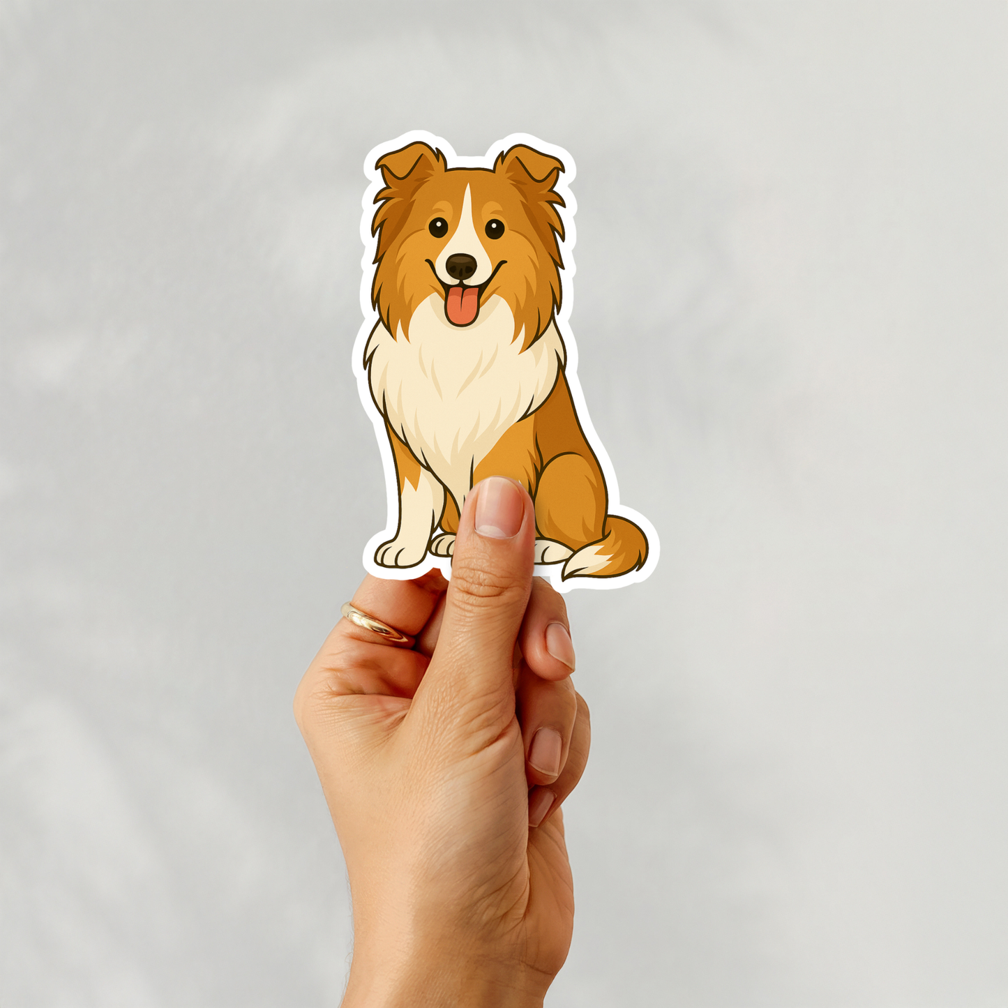 Custom Collie Dog Sticker - Sable and White | Personalized with Name