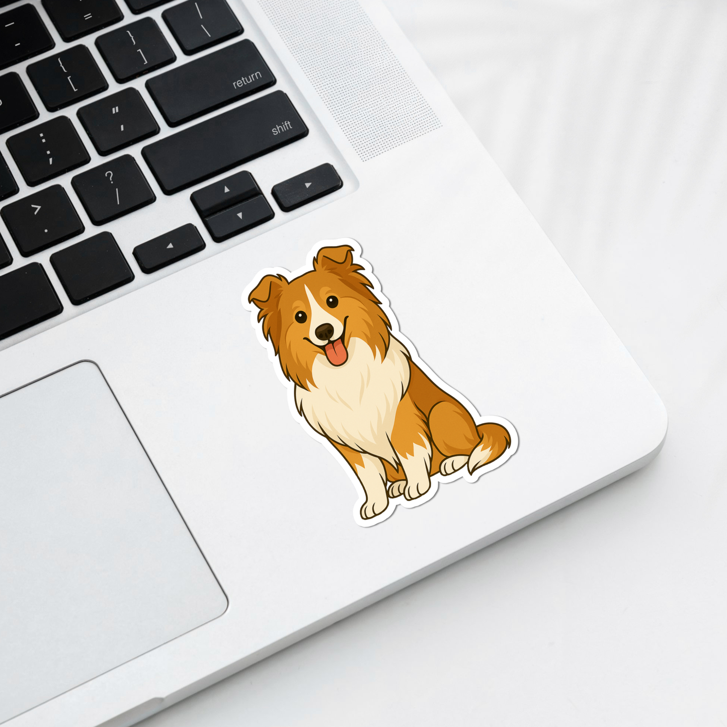 Custom Collie Dog Sticker - Sable and White | Personalized with Name