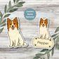 Custom Collie Dog Sticker - White | Personalized with Name