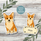 Custom Pembroke Corgi Dog Sticker - Red and White | Personalized with Name