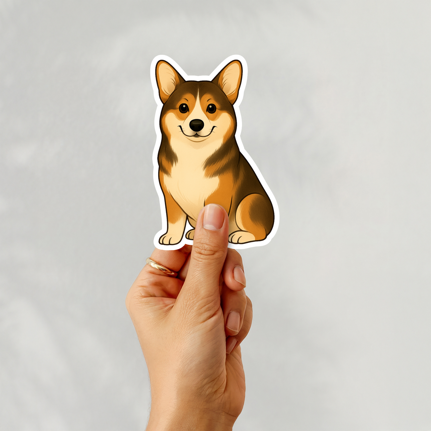 Custom Pembroke Corgi Dog Sticker - Sable and White | Personalized with Name