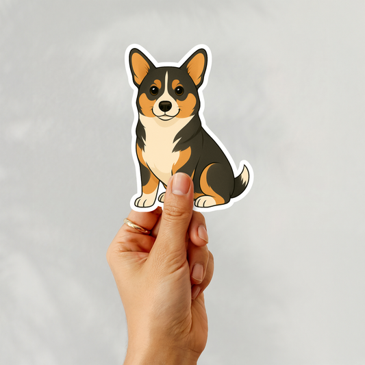Custom Pembroke Corgi Dog Sticker - Tri-colored | Personalized with Name