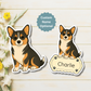 Custom Pembroke Corgi Dog Sticker - Tri-colored | Personalized with Pet Name