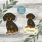 Custom Dachshund Dog Sticker - Black and Tan | Personalized with Name