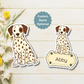 Aimant personnalisé pour chien dalmatien – Tacheté de foie | Personnalisé avec le nom de l'animal