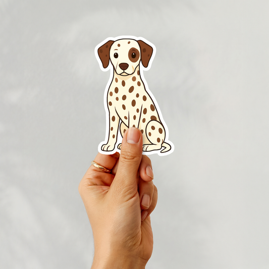 Autocollant personnalisé pour chien dalmatien - Tacheté de foie | Personnalisable avec nom