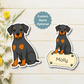 Custom Doberman Pinscher Dog Magnet - Natural Ears Black and Rust | Personalized with Pet Name
