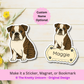 Custom English Bulldog Dog Magnet / Bookmark - Brindle