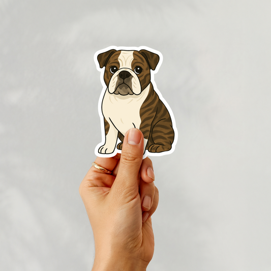 Custom English Bulldog Dog Magnet - Brindle | Personalized with Pet Name