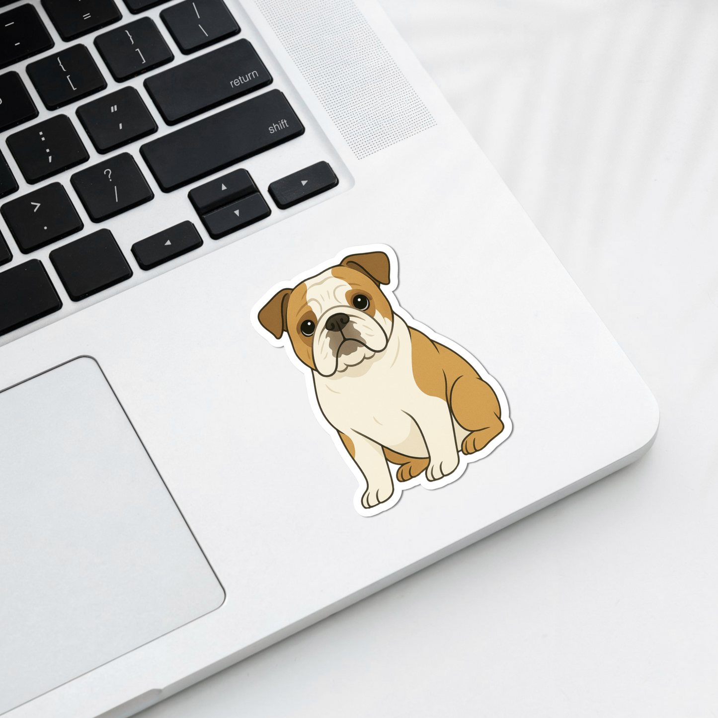 Custom English Bulldog Dog Magnet - Fawn and White | Personalized with Pet Name
