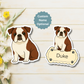 Custom English Bulldog Dog Magnet - Red and White | Personalized with Pet Name