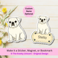 Custom English Bulldog Dog Magnet / Bookmark - White