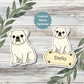 Custom English Bulldog Dog Sticker - White | Personalized with Name