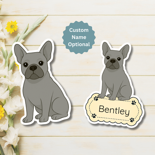 Custom French Bulldog Dog Magnet - Blue | Personalized with Pet Name