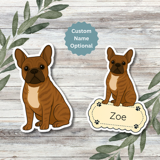 Custom French Bulldog Dog Sticker - Brindle | Personalized with Name