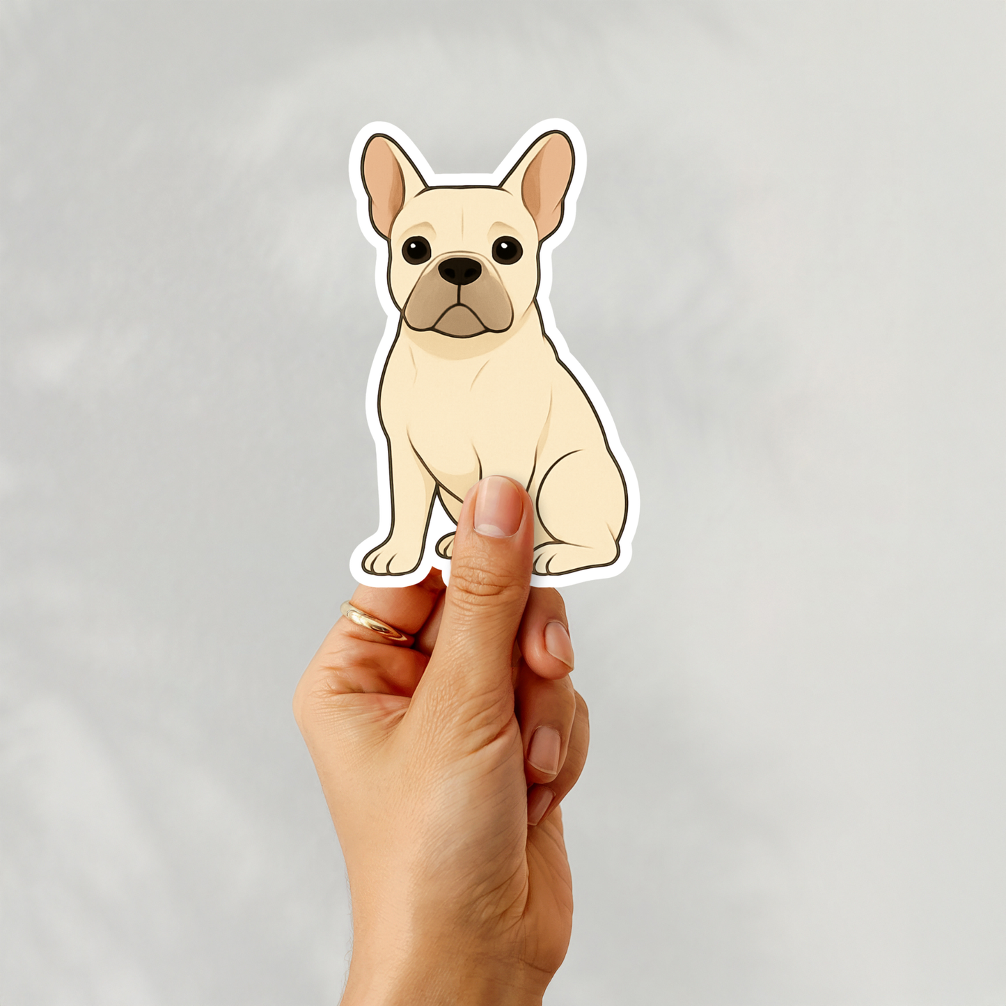 Custom French Bulldog Dog Sticker - Cream | Personalized with Name