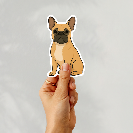 Custom French Bulldog Dog Sticker - Fawn | Personalized with Name