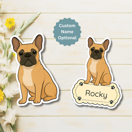 Custom French Bulldog Dog Magnet - Fawn | Personalized with Pet Name