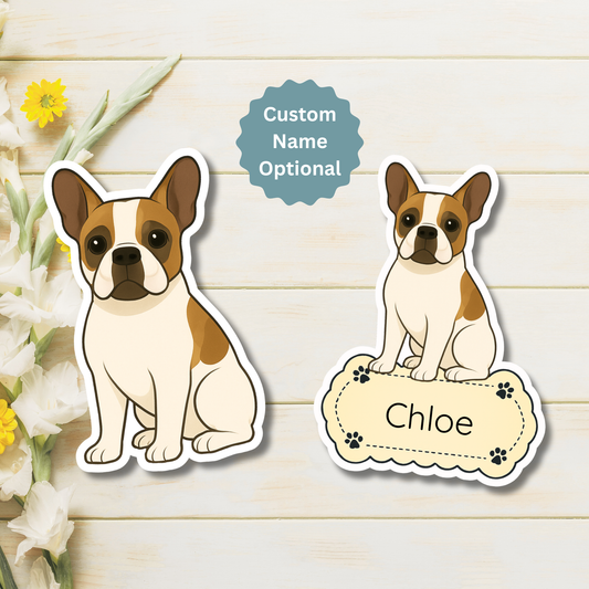 Custom French Bulldog Dog Magnet - Pied | Personalized with Pet Name
